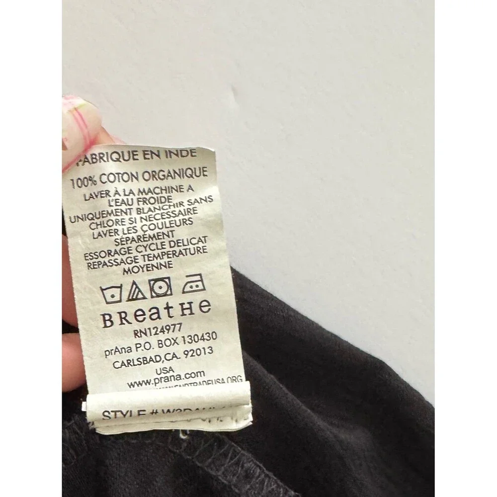 prAna Black Skirt Organic Cotton Casual Medium A-Line Boho Outdoor Stretch Light